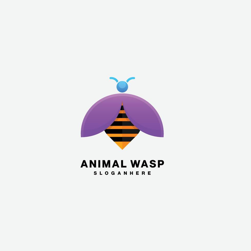 wasp logo template illustration design colorful vector