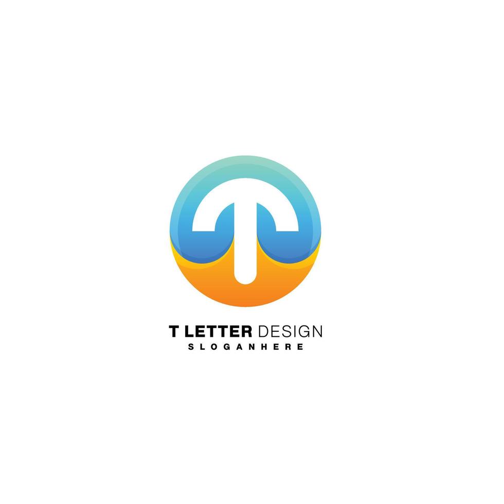 letter t design logo color icon template vector