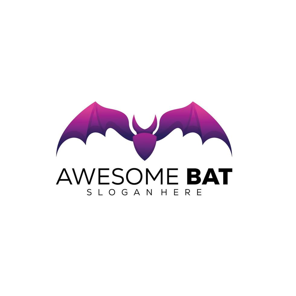bat logo premium design illustration colorful vector