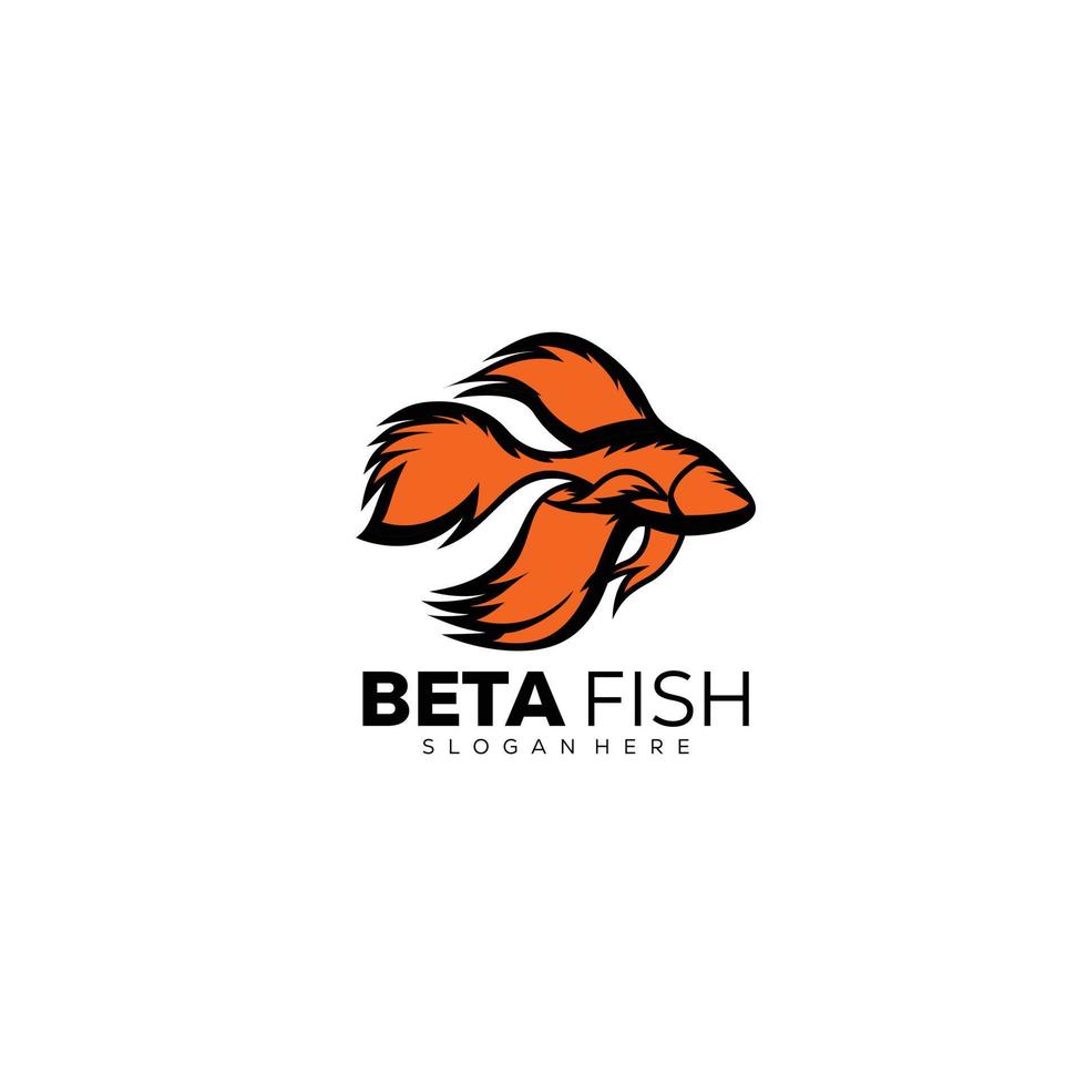 betta fish mascot logo design template illustration vector