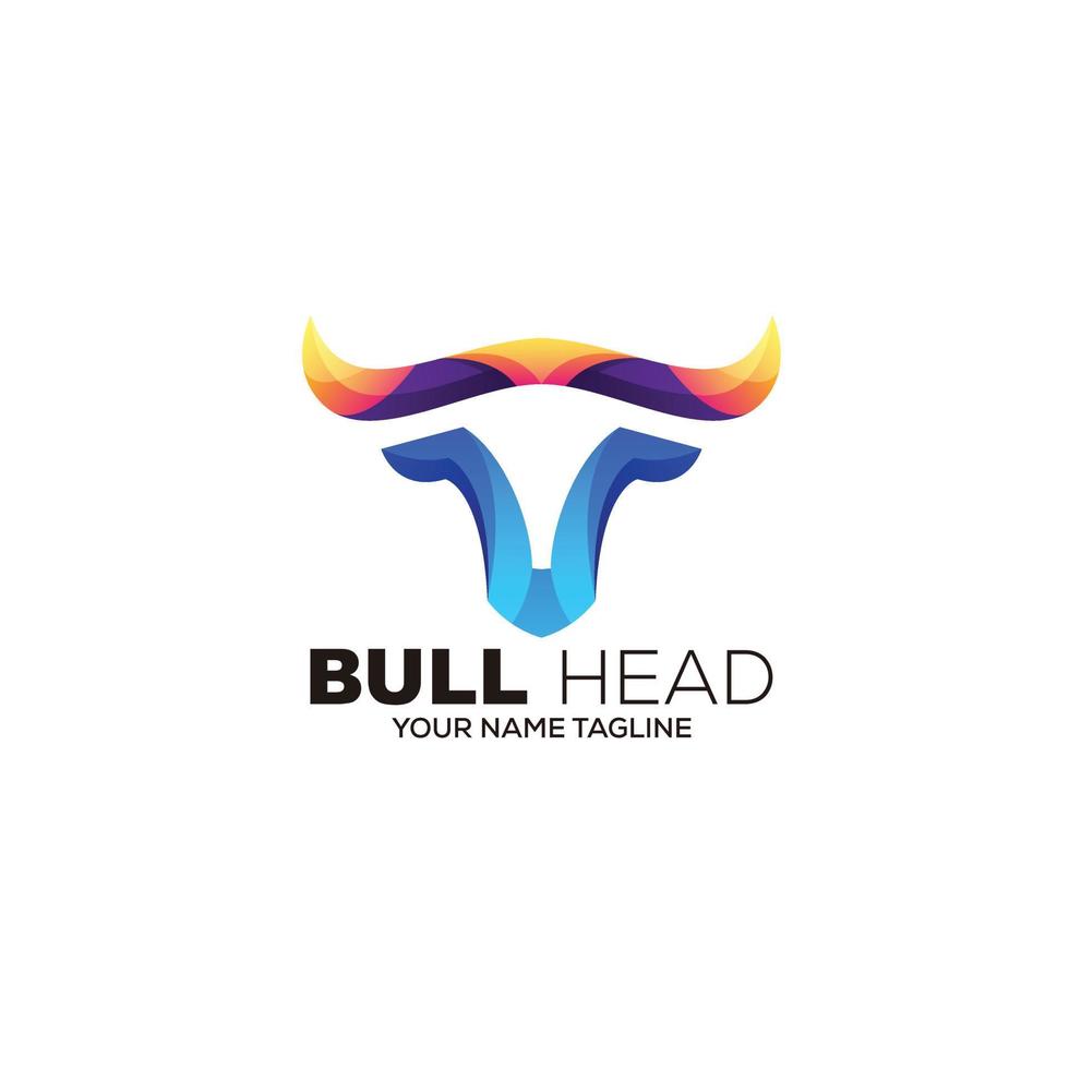 head bull logo illustration design art gradient color vector