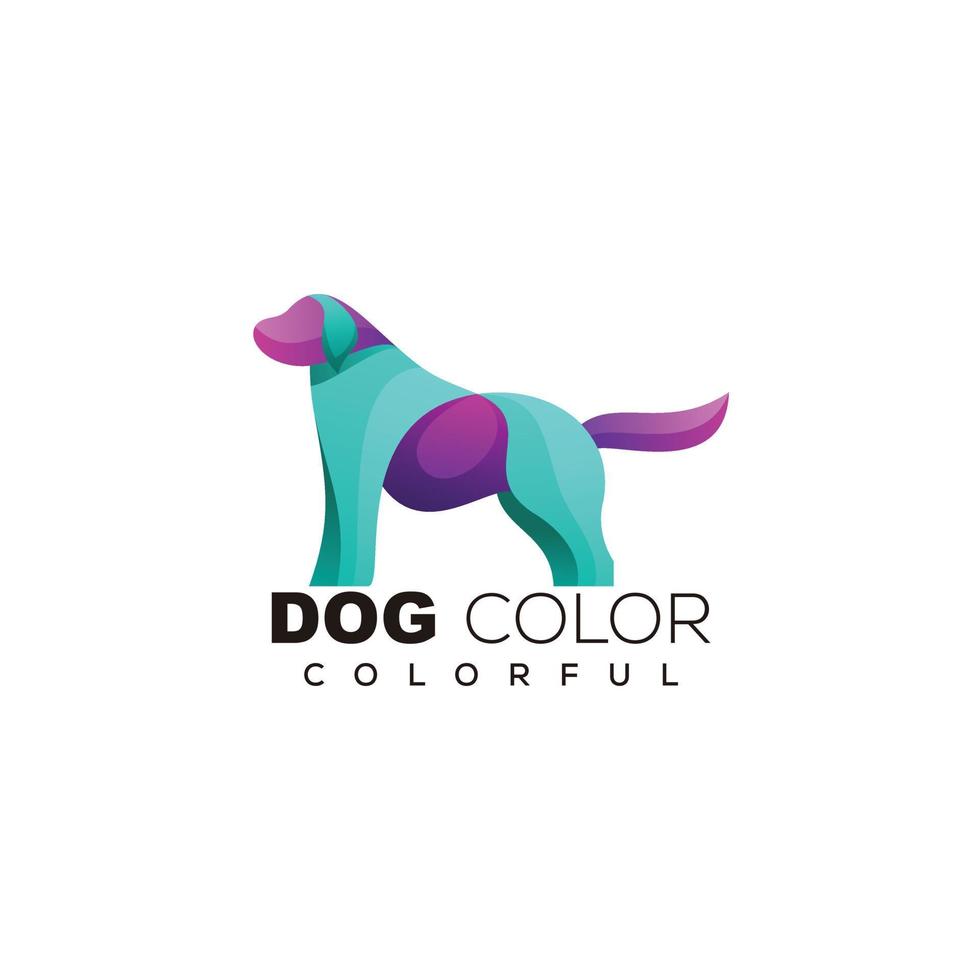 dog colorful logo design template icon vector