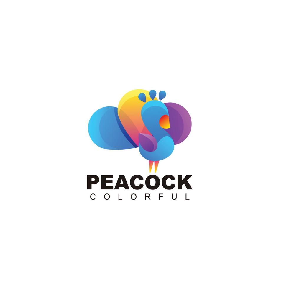 peacock colorful design gradient template vector