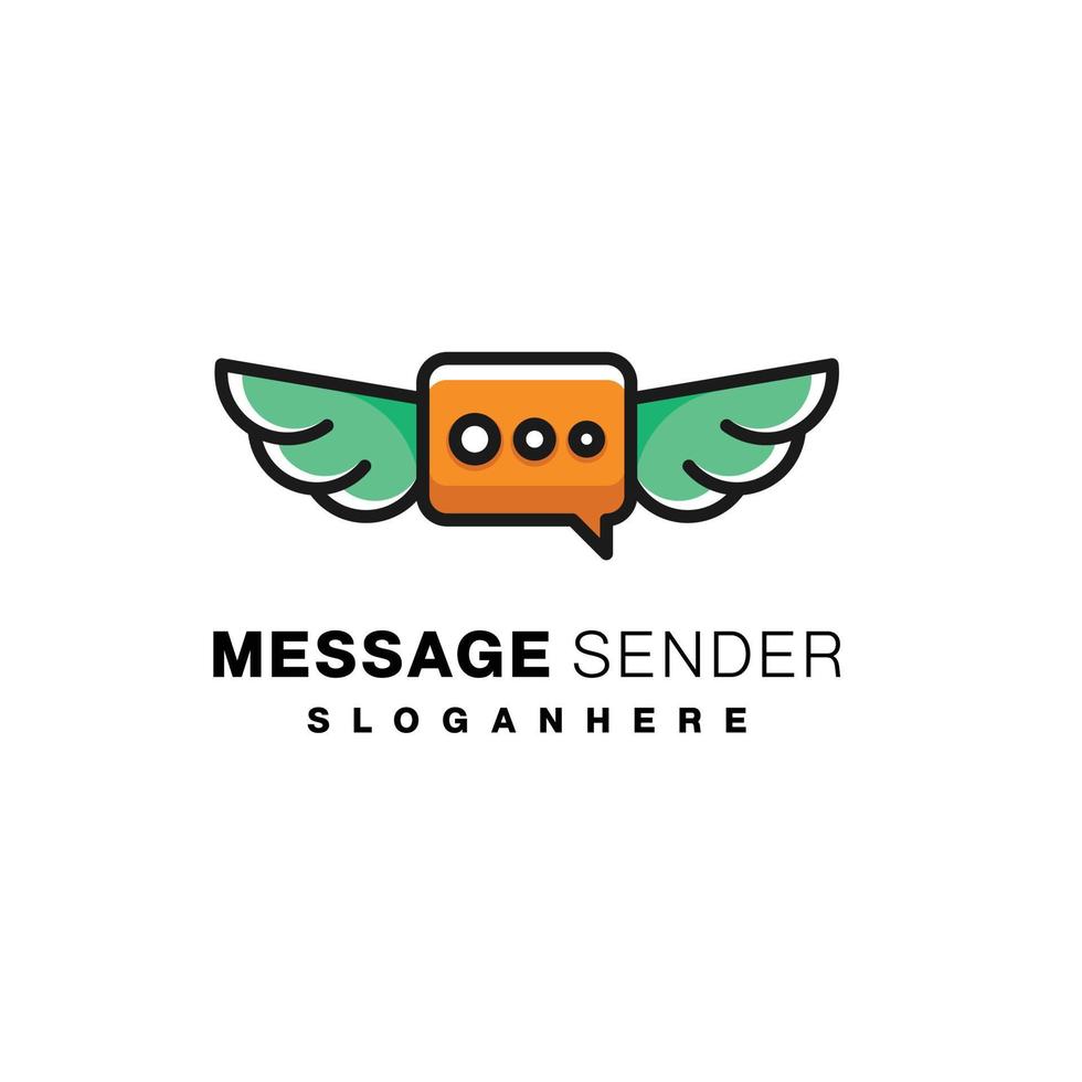 mensaje alas logo vector ilustración diseño colorido