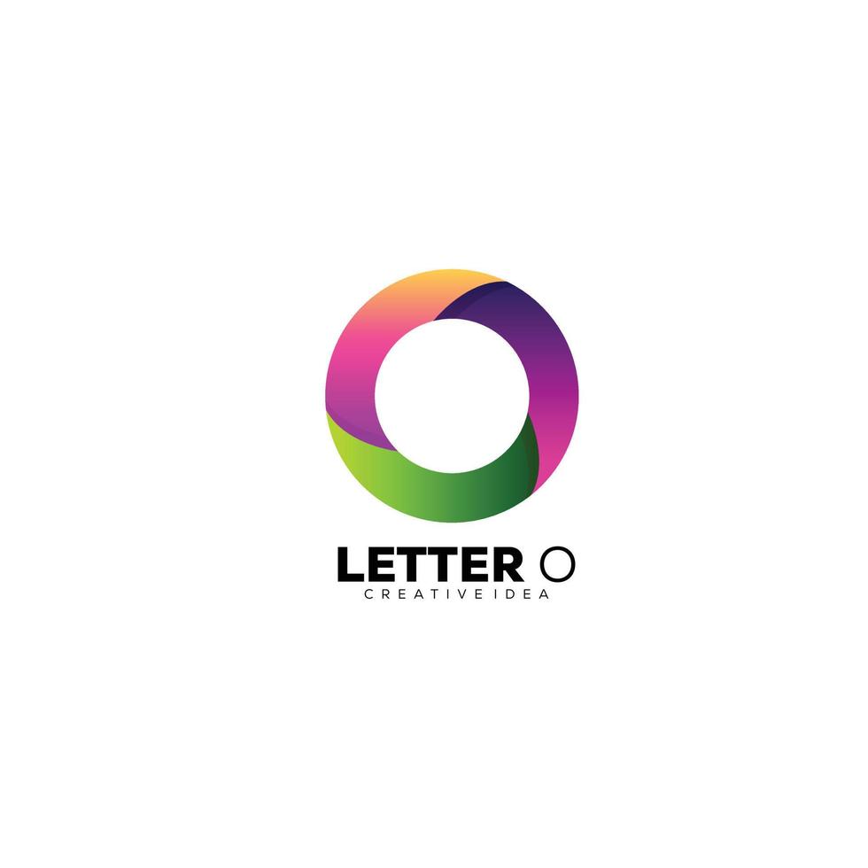 initial o design gradient logo template colorful vector