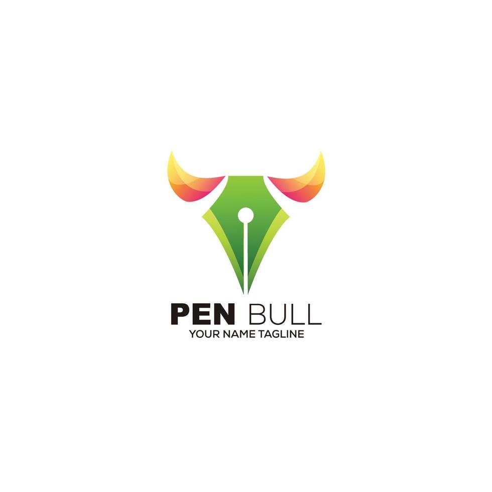 pen horn logo template icon design illustration vector