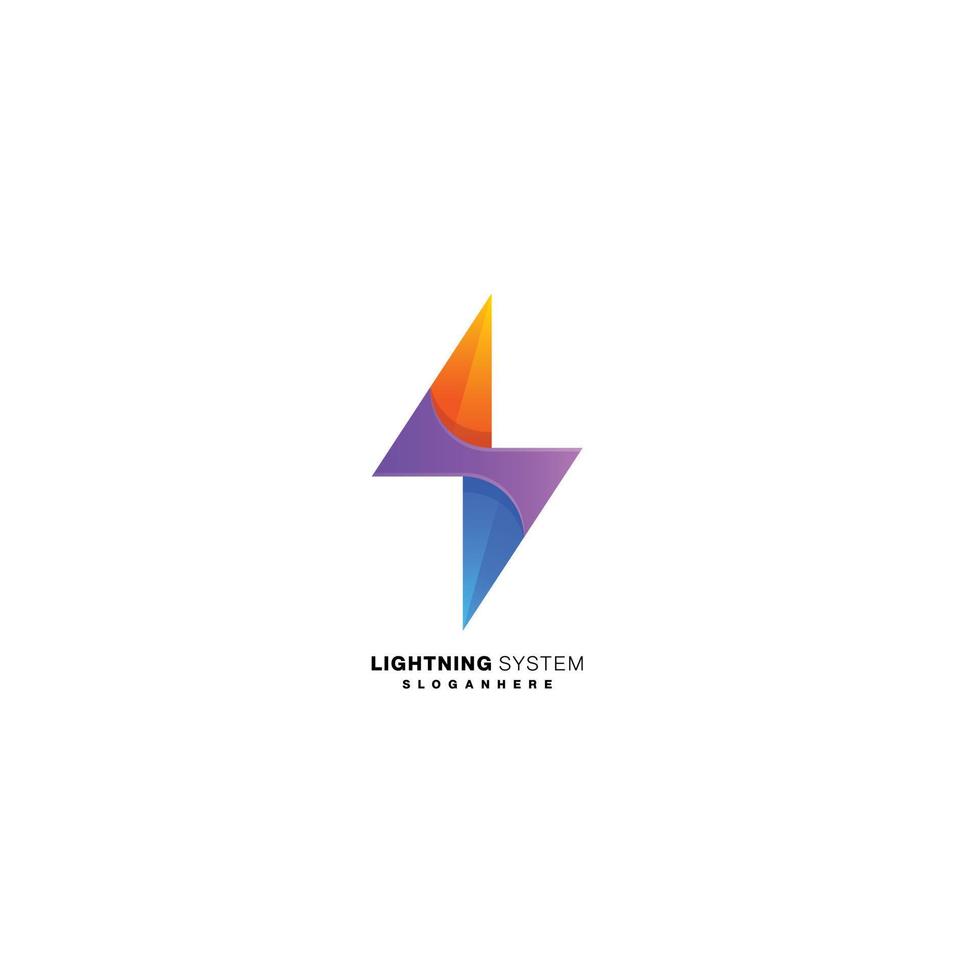 lighting system logo colorful design icon vector