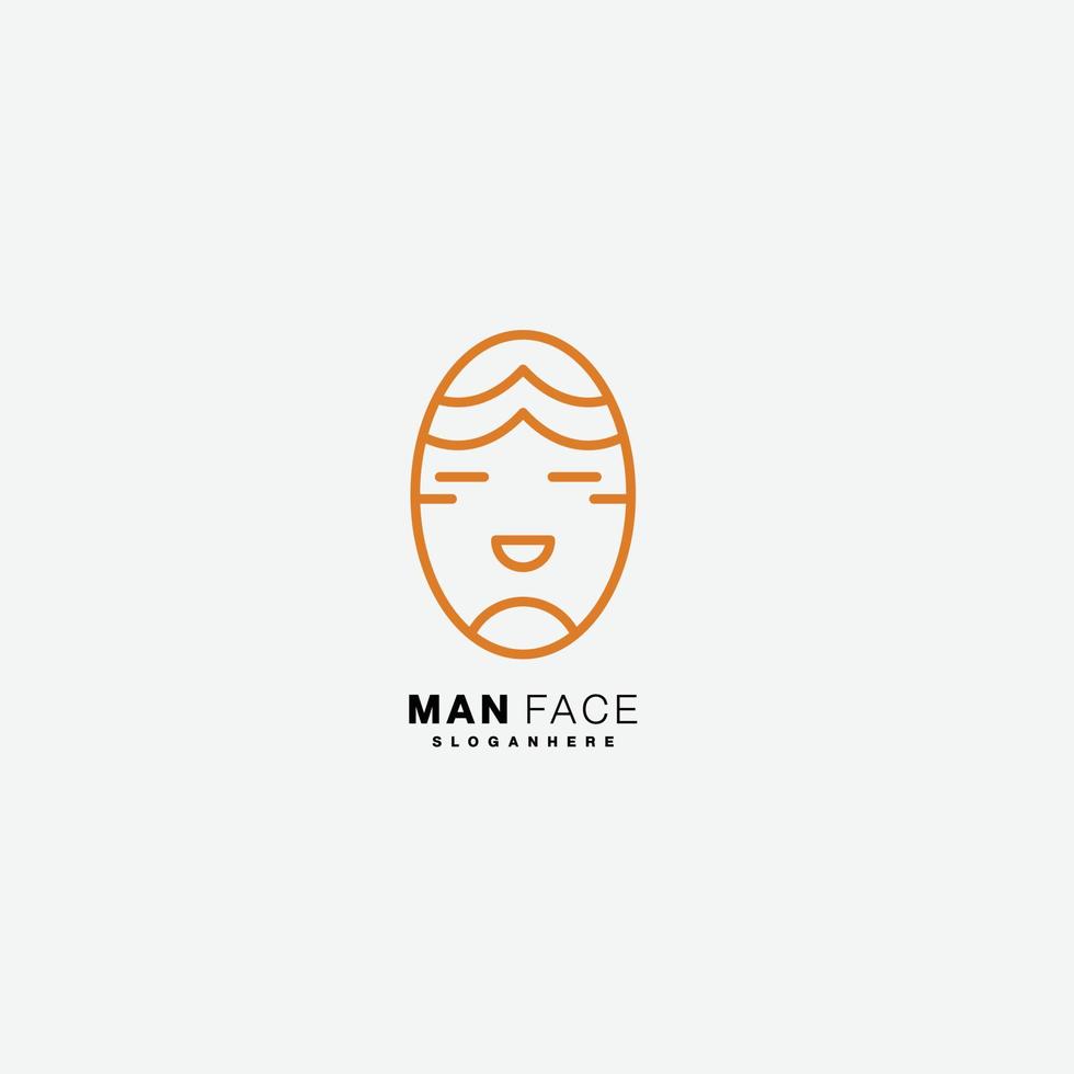 human face line design template logo symbol vector