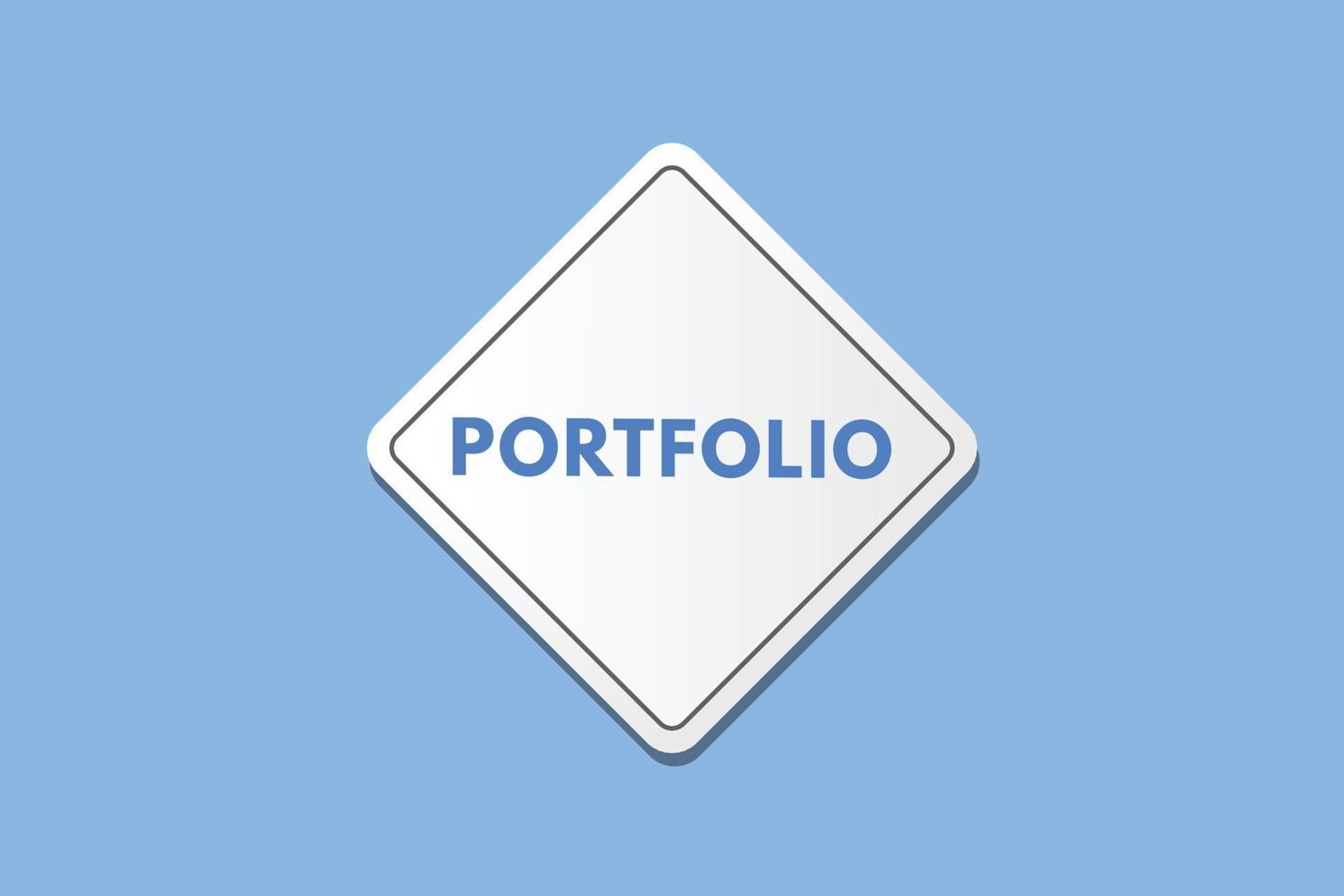 portfolio text Button. portfolio Sign Icon Label Sticker Web Buttons vector