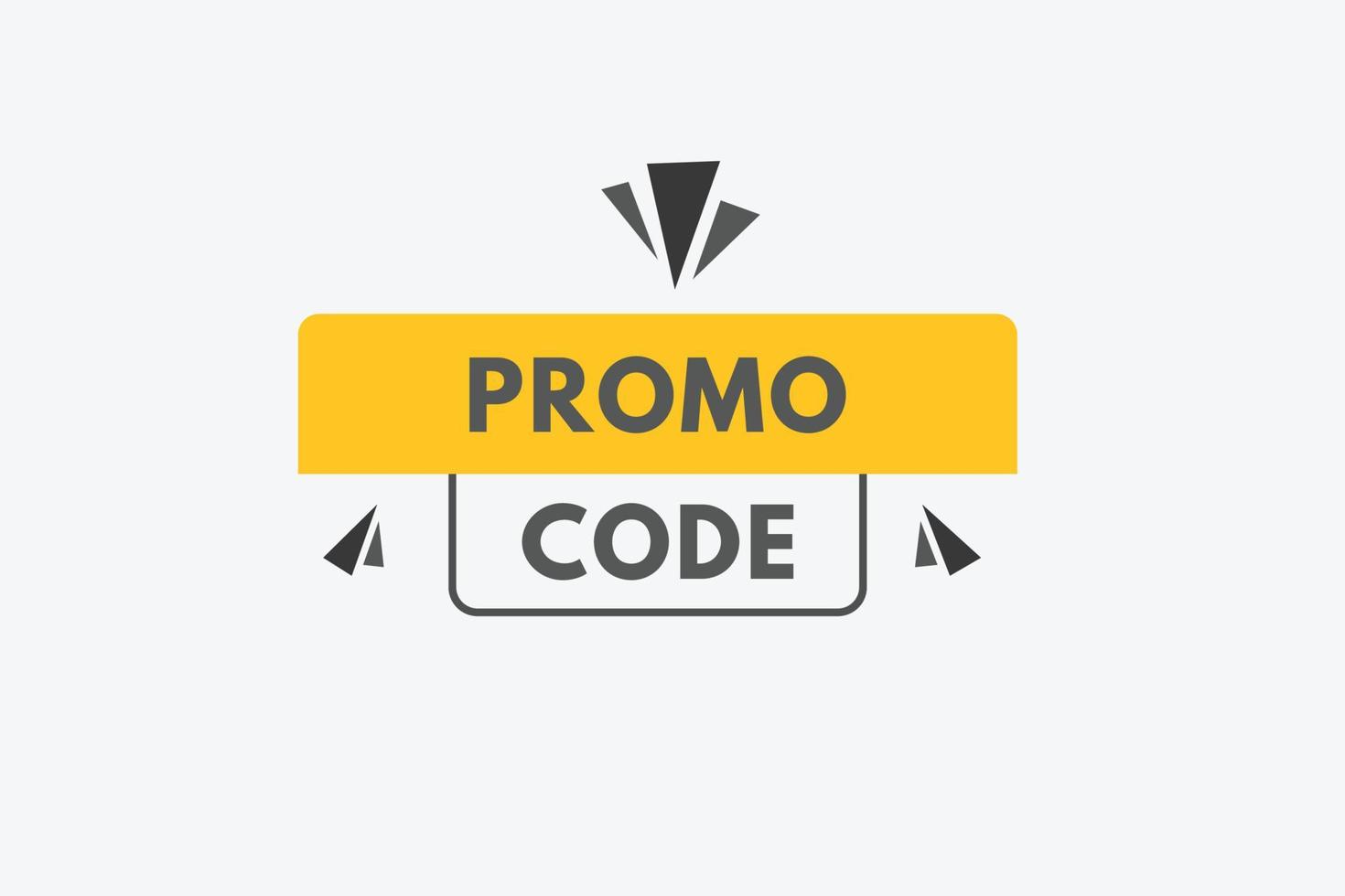 promo code text Button. promo code Sign Icon Label Sticker Web Buttons vector