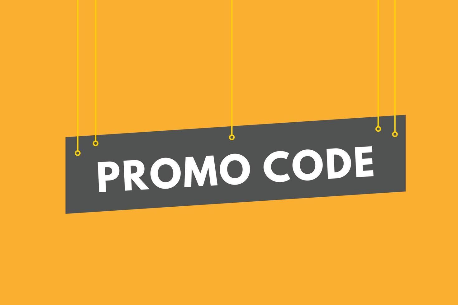 promo code text Button. promo code Sign Icon Label Sticker Web Buttons vector