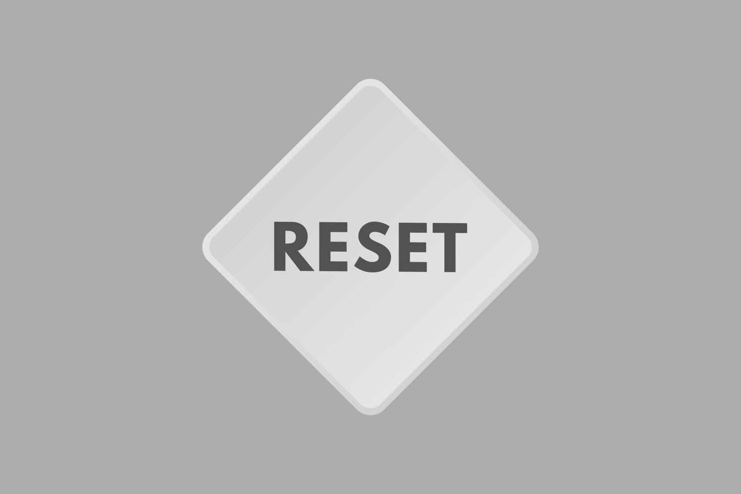 reset text Button. reset Sign Icon Label Sticker Web Buttons vector