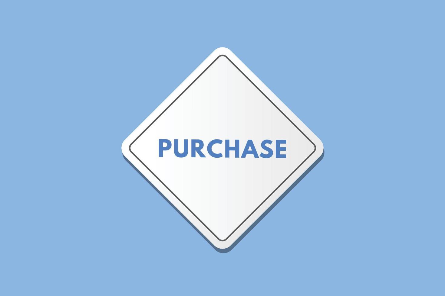 purchase text Button. purchase Sign Icon Label Sticker Web Buttons vector