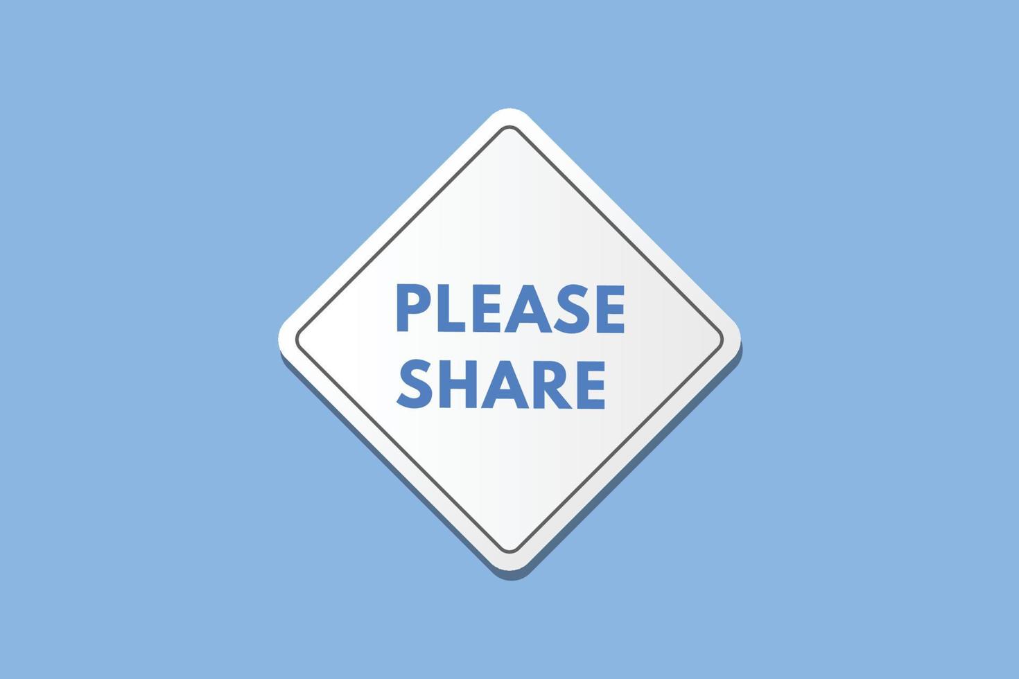 please share text Button. please share Sign Icon Label Sticker Web Buttons vector