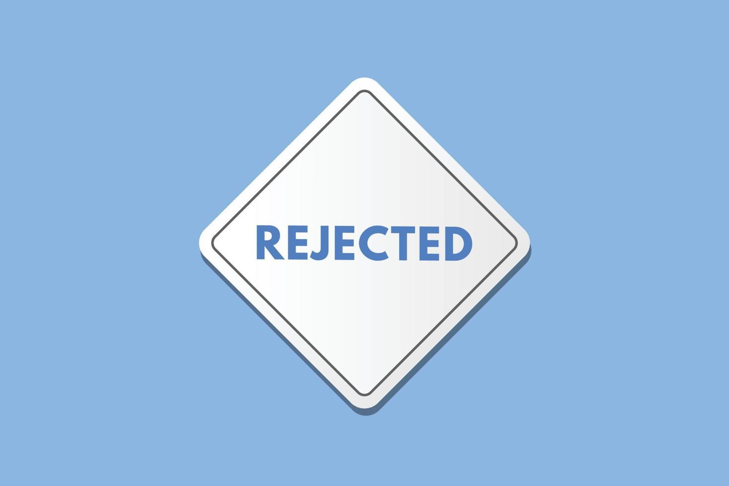 reject text Button. reject Sign Icon Label Sticker Web Buttons vector
