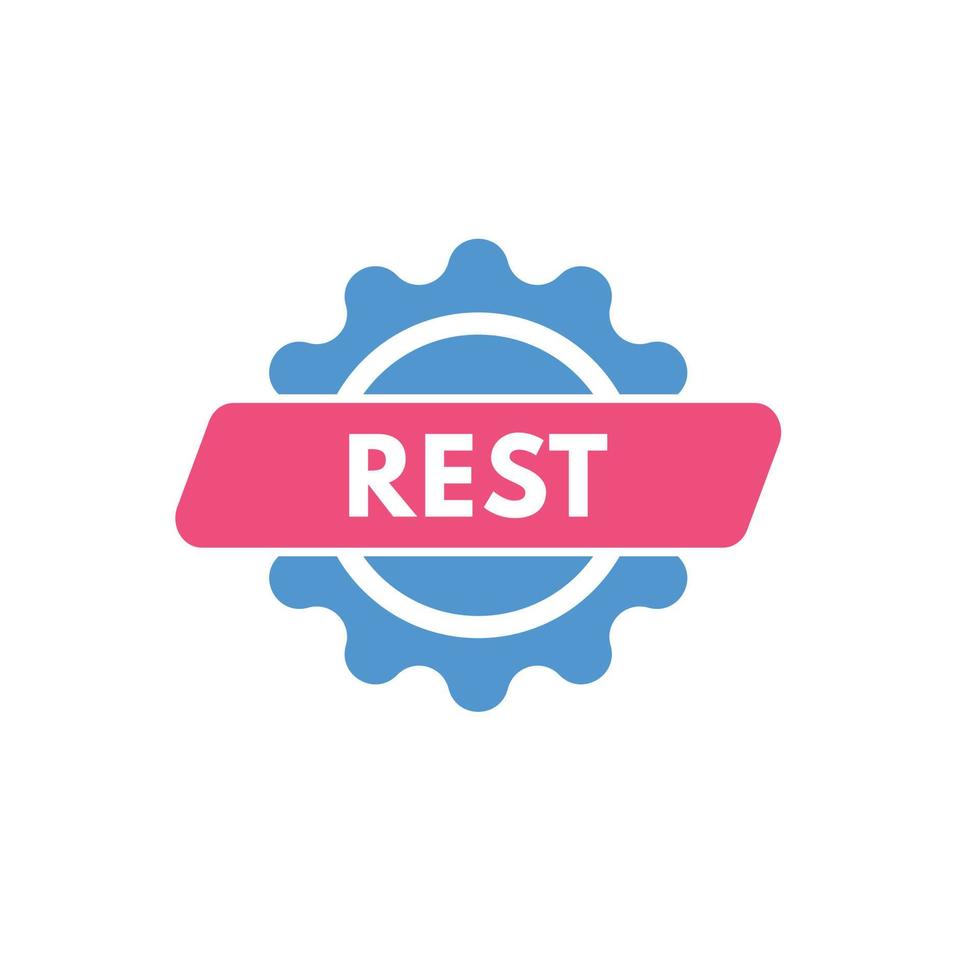 rest text Button. rest Sign Icon Label Sticker Web Buttons vector
