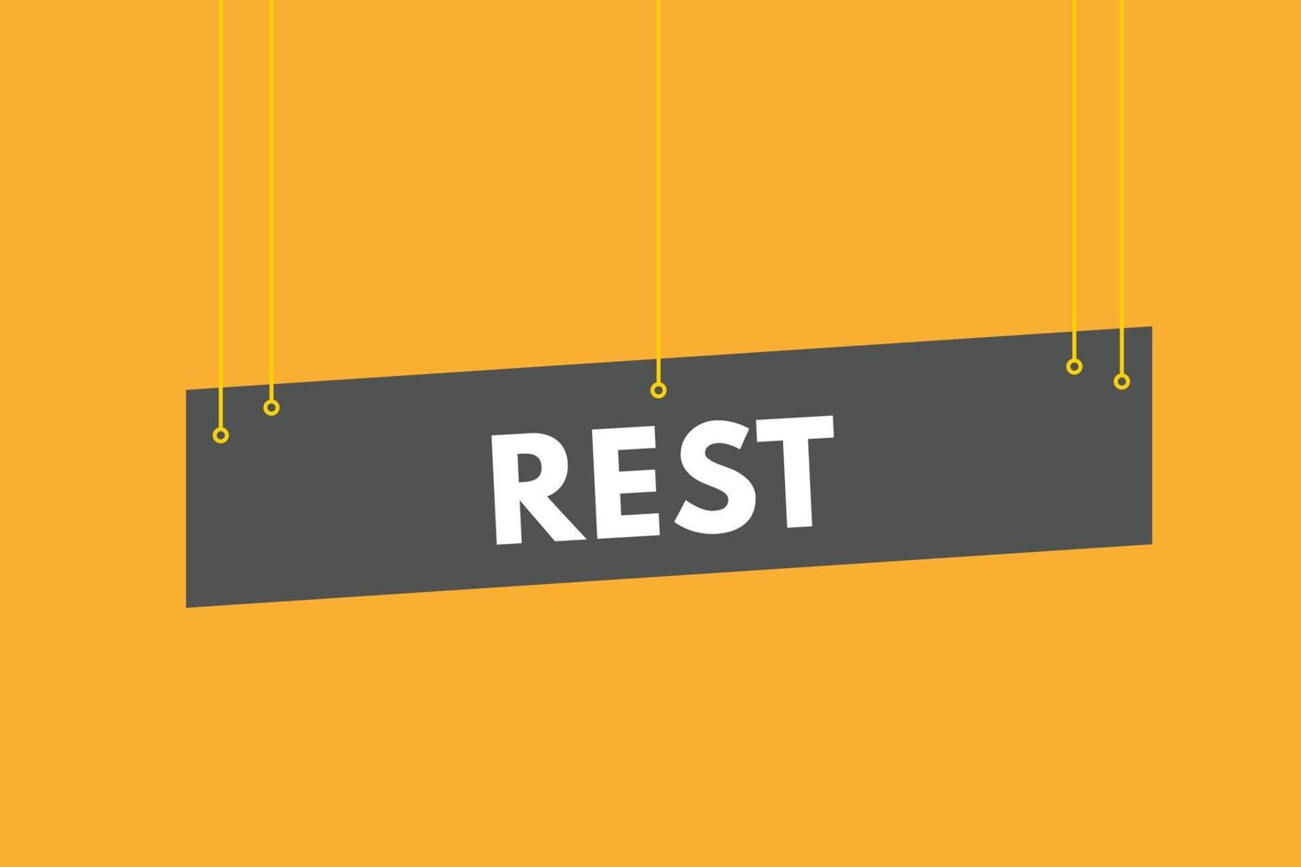 rest text Button. rest Sign Icon Label Sticker Web Buttons vector