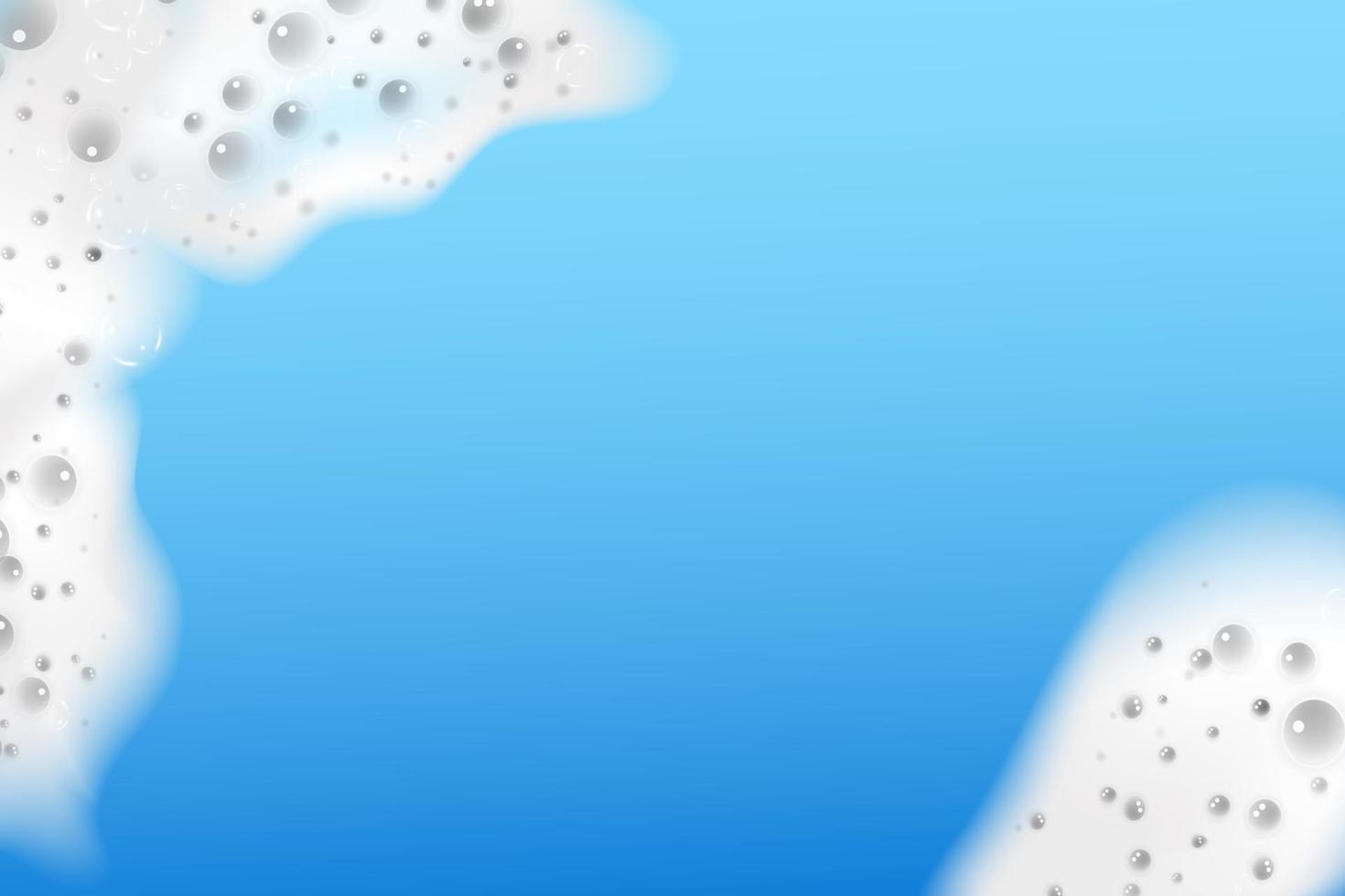 Bath foam isolated on a blue background. Shampoo bubbles texture.Shampoo and bath lather vector illustration.