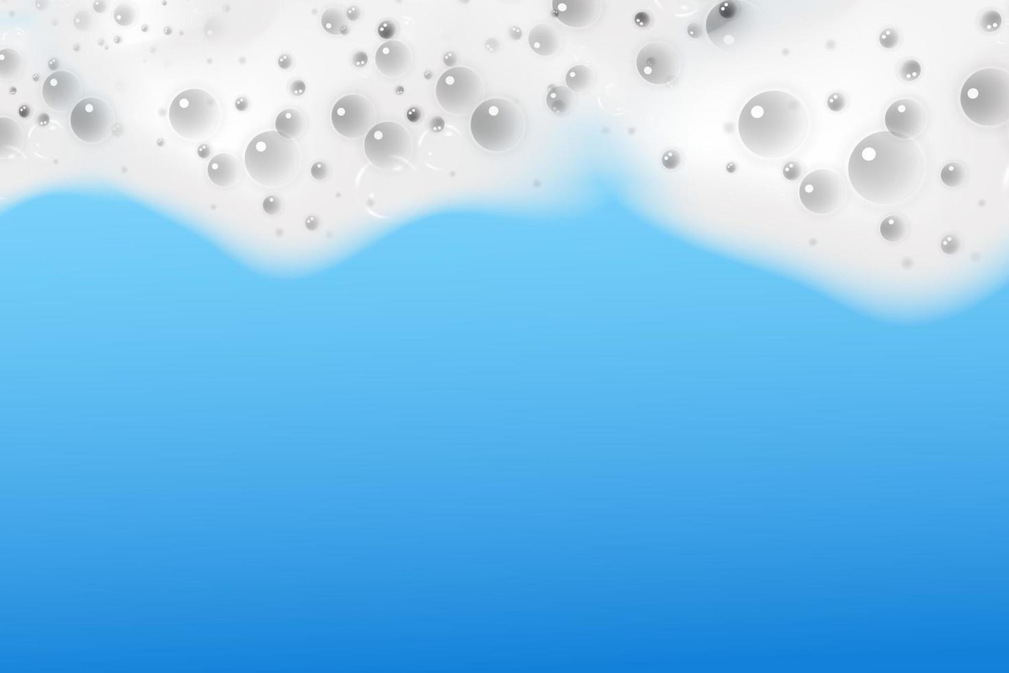 Bath foam isolated on a blue background. Shampoo bubbles texture.Shampoo and bath lather vector illustration.