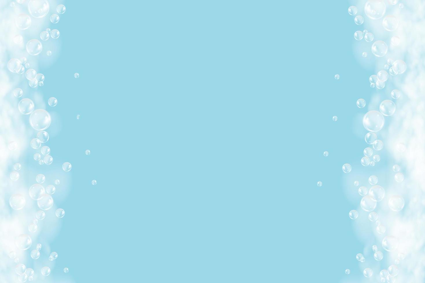 Bath  blue foam isolated on a light background. Shampoo bubbles texture.Shampoo and bath lather vector illustration.