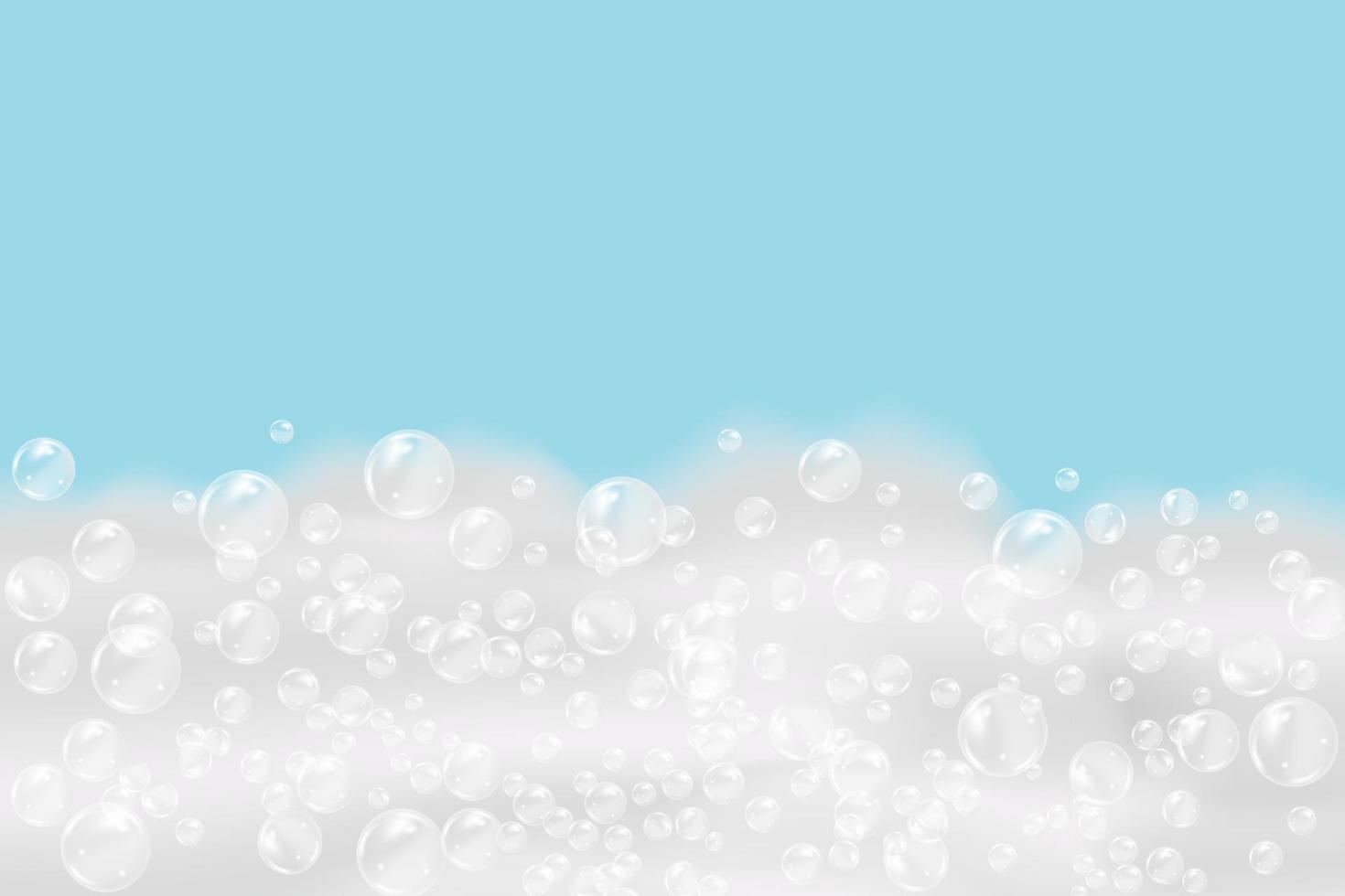 Bath  blue foam isolated on a light background. Shampoo bubbles texture.Shampoo and bath lather vector illustration.