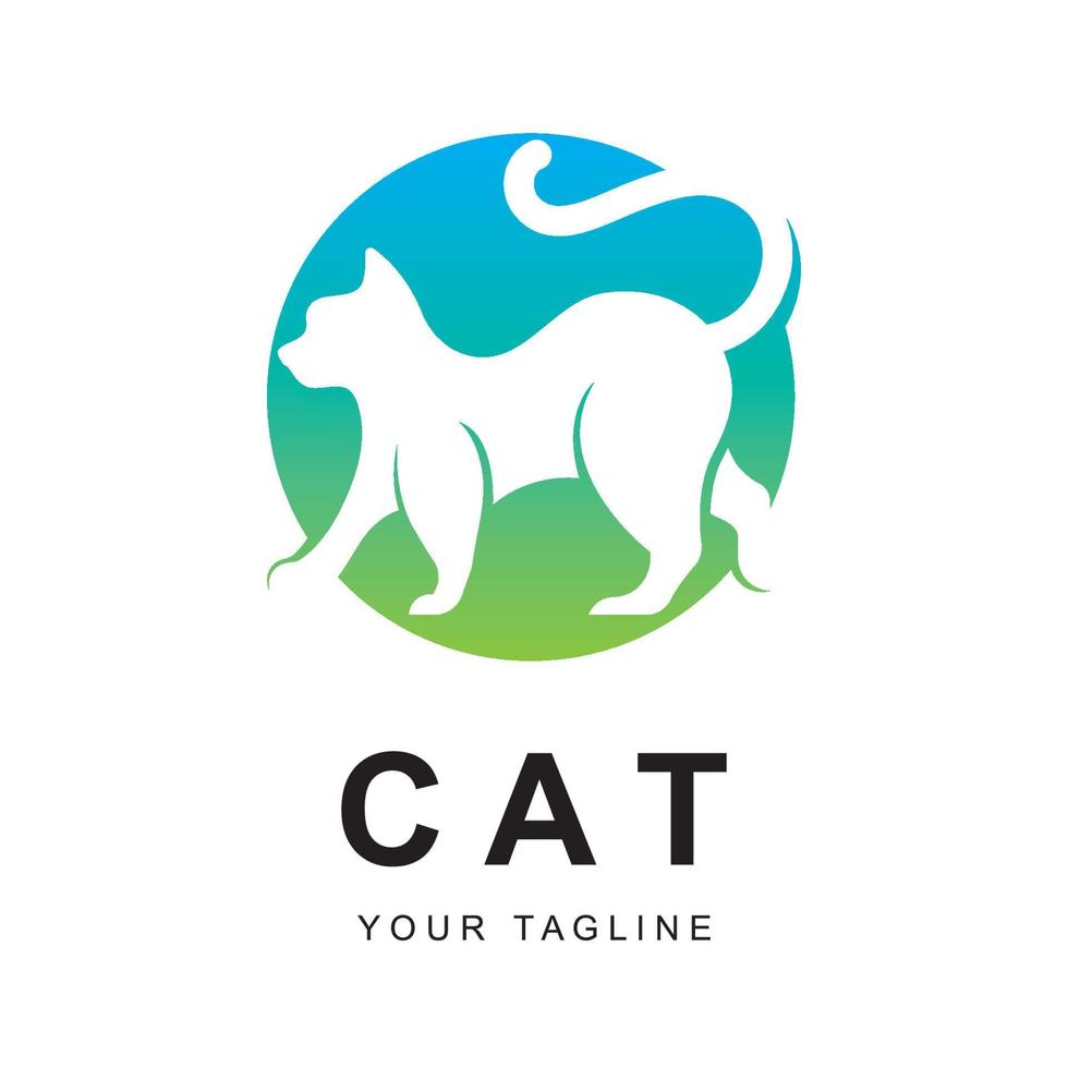cat logo vector with slogan template