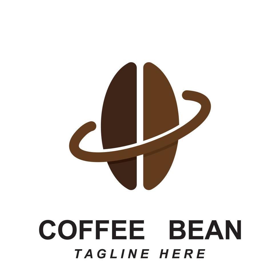 coffee bean logo vector with slogan template