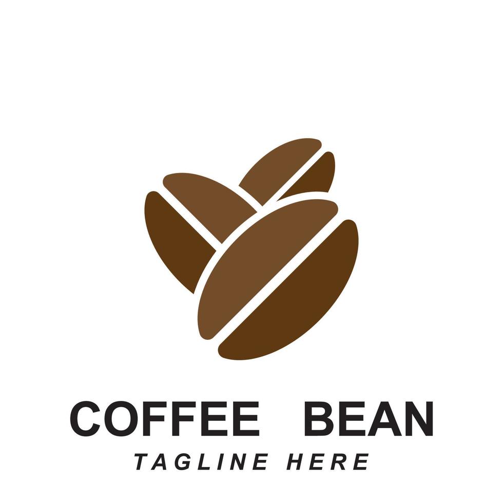 coffee bean logo vector with slogan template