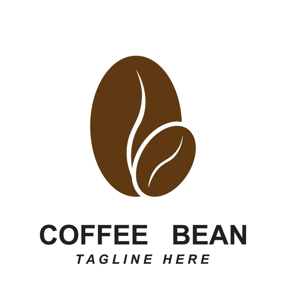 coffee bean logo vector with slogan template