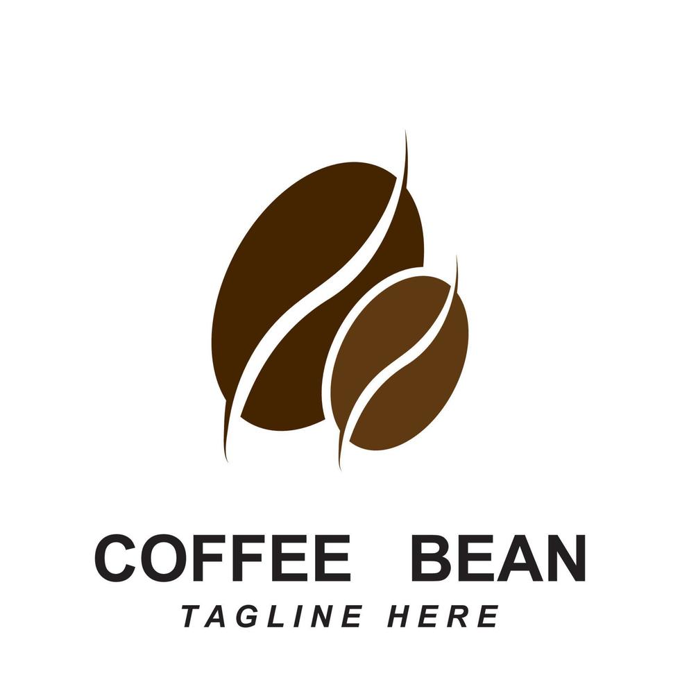 coffee bean logo vector with slogan template