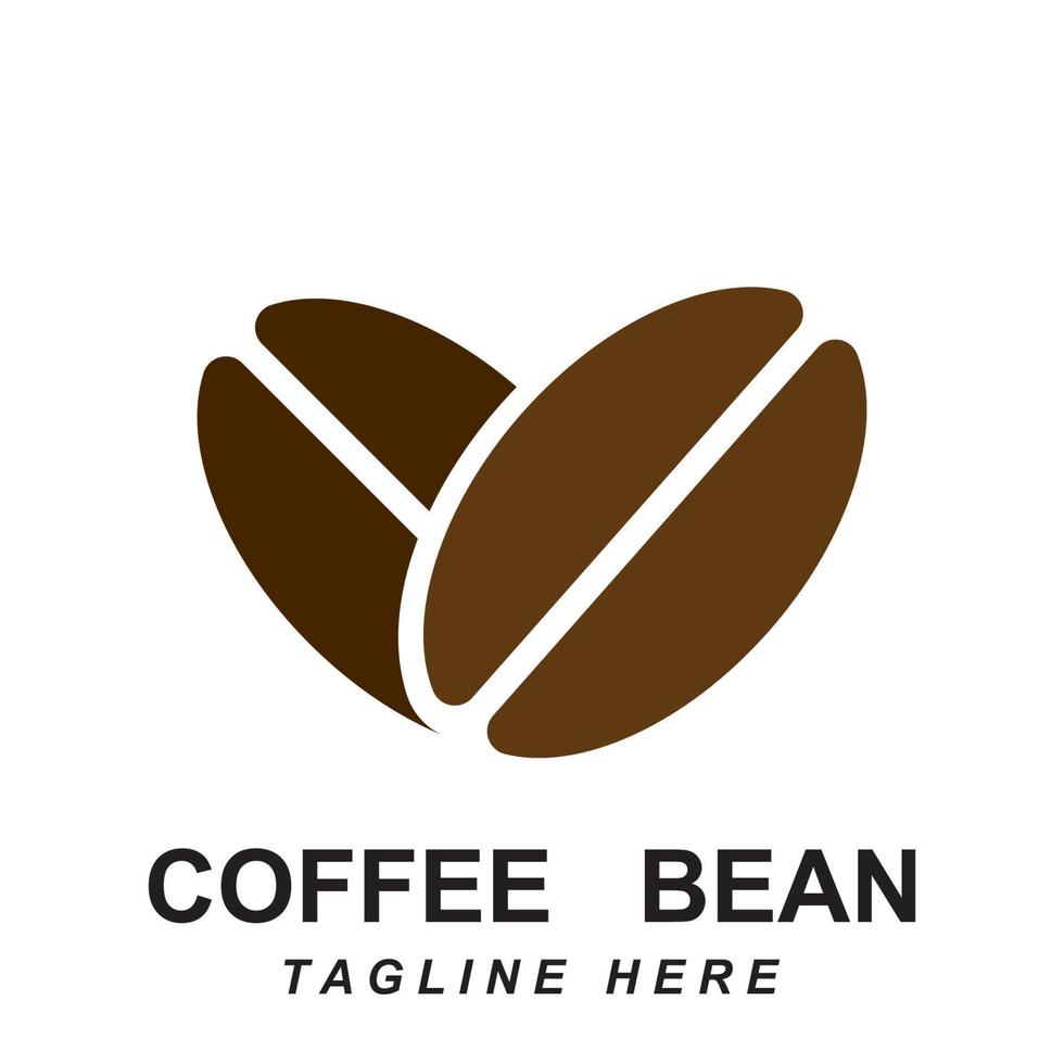 coffee bean logo vector with slogan template