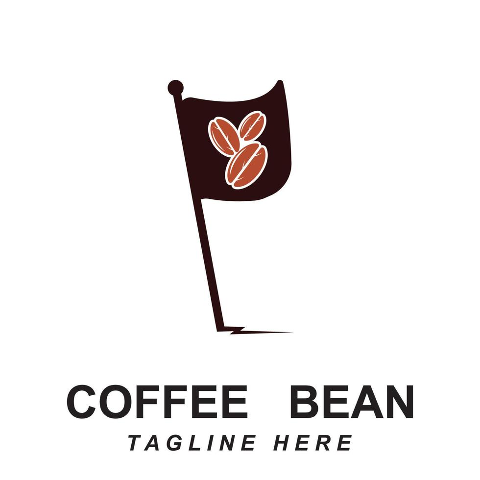 coffee bean logo vector with slogan template