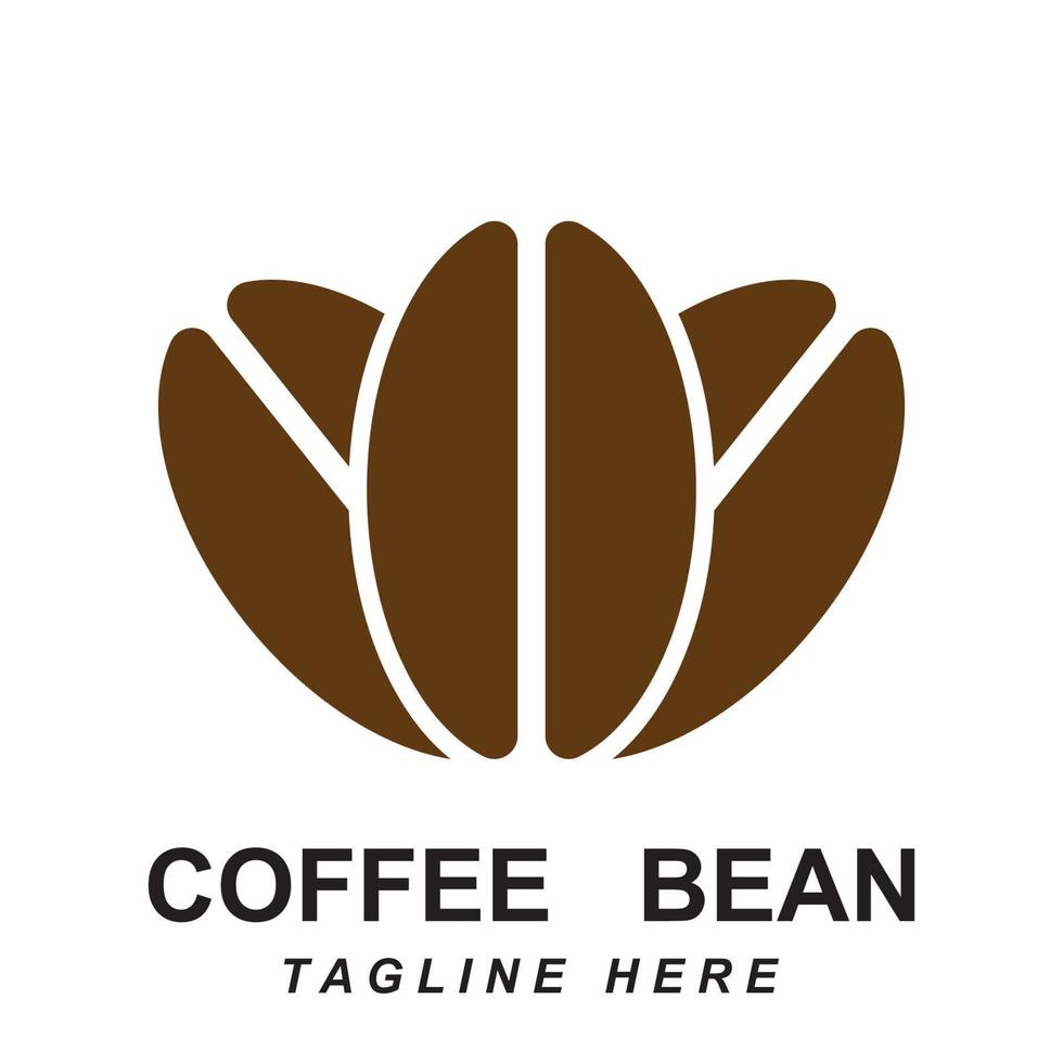 coffee bean logo vector with slogan template