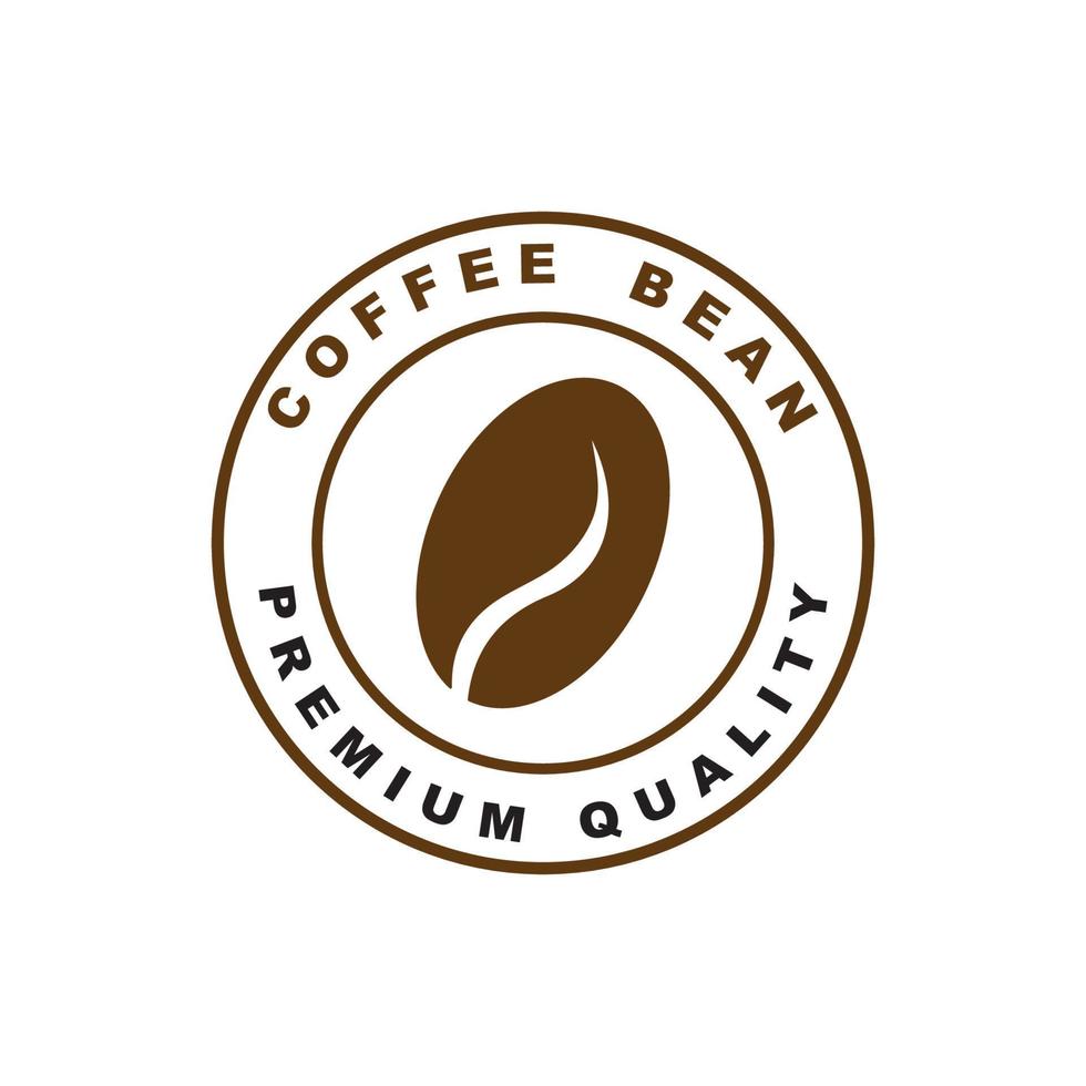 coffee bean logo vector with slogan template