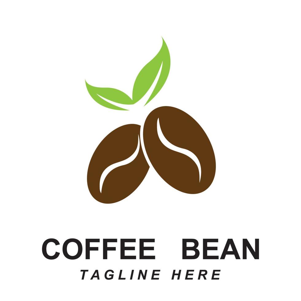 coffee bean logo vector with slogan template