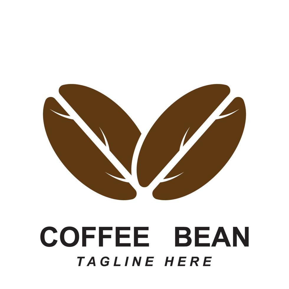 coffee bean logo vector with slogan template