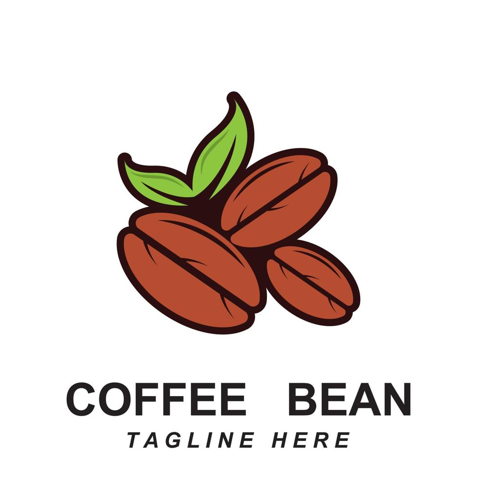 coffee bean logo vector with slogan template