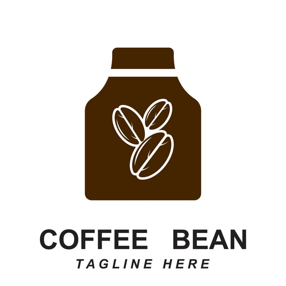 coffee bean logo vector with slogan template