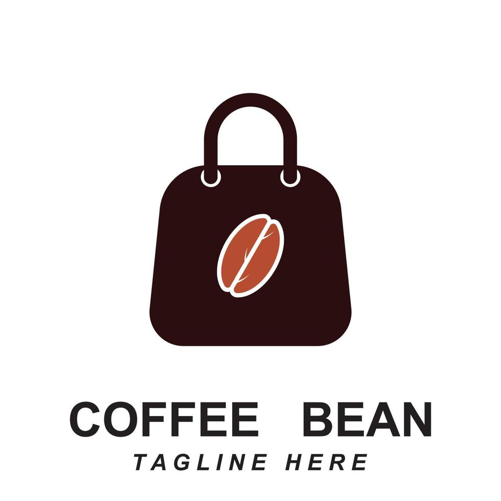 coffee bean logo vector with slogan template