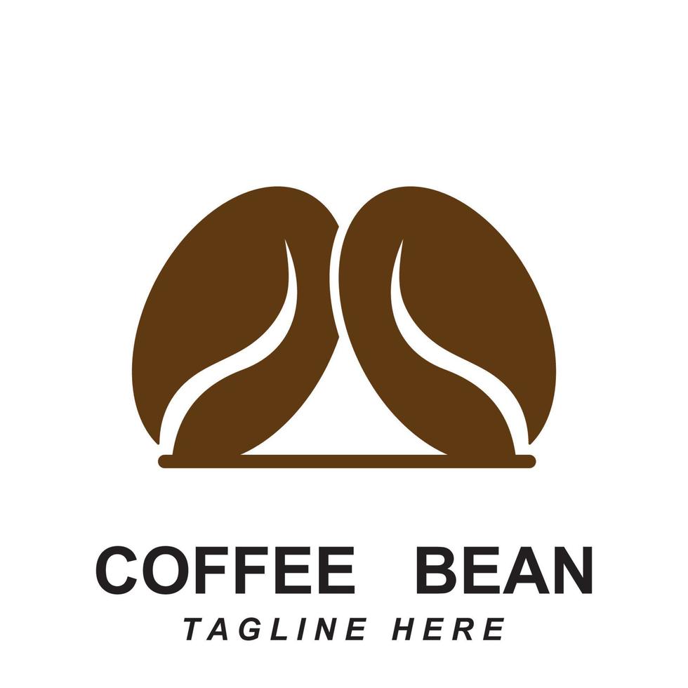 coffee bean logo vector with slogan template