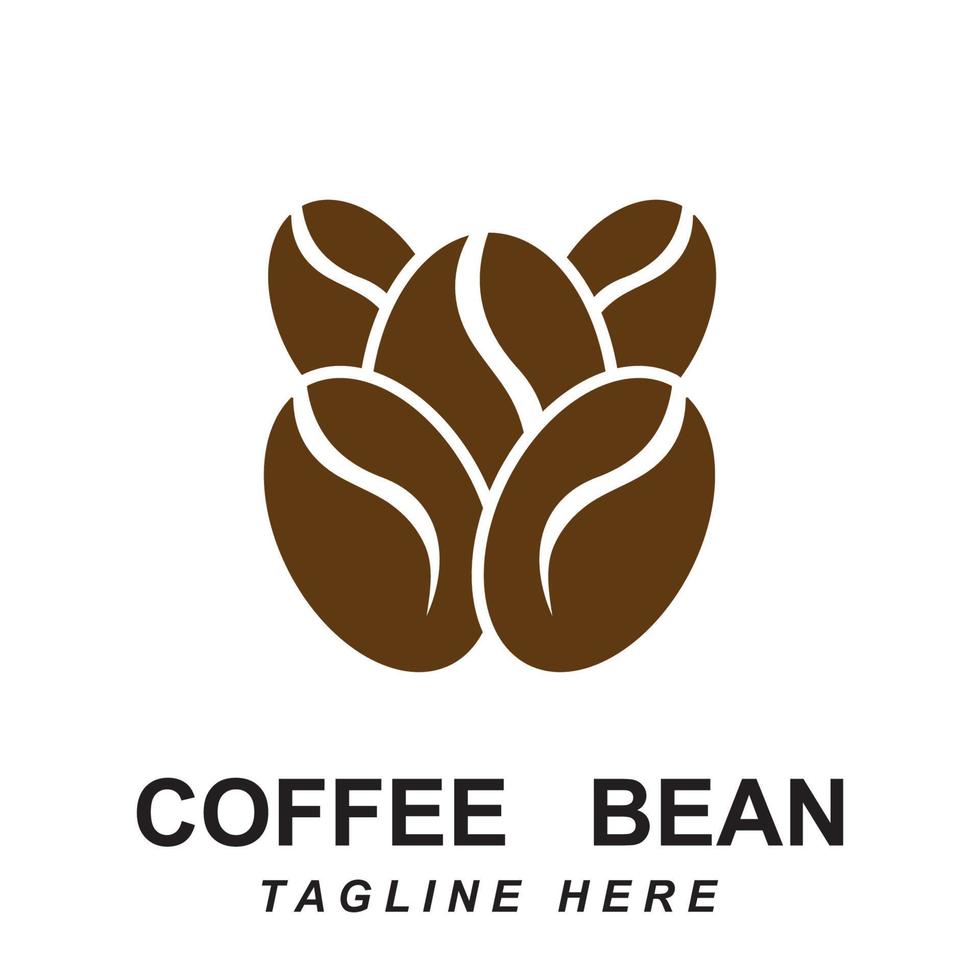 coffee bean logo vector with slogan template