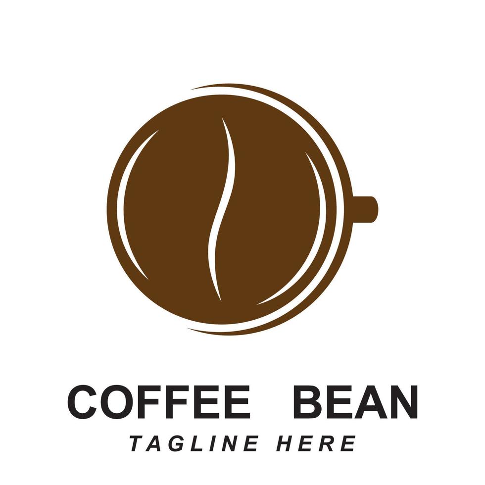 coffee bean logo vector with slogan template