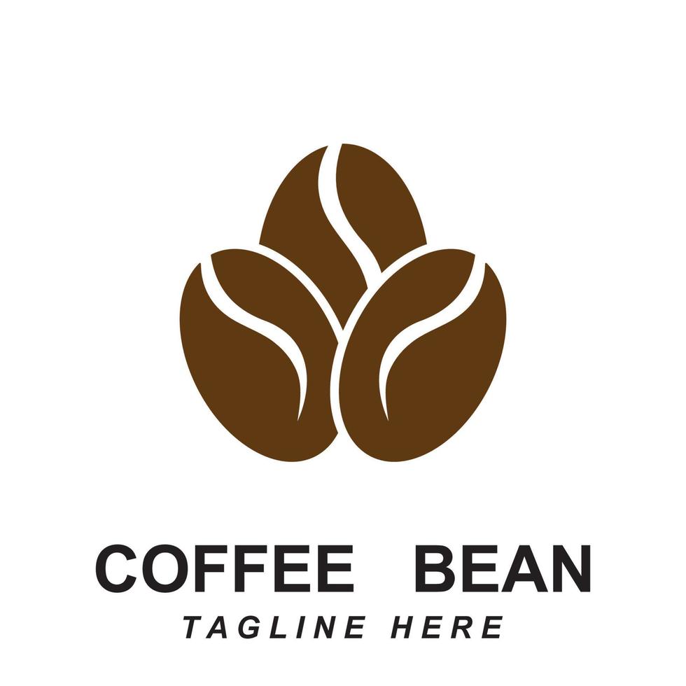 coffee bean logo vector with slogan template