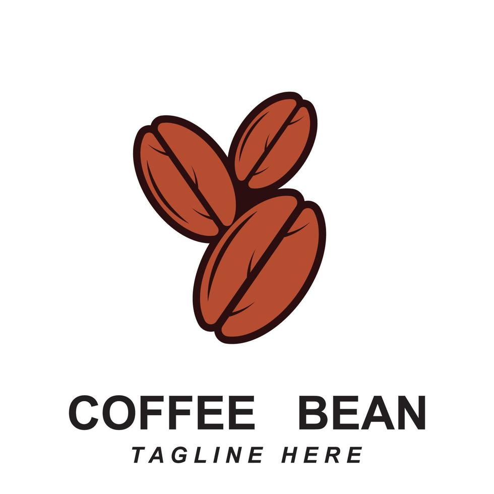 coffee bean logo vector with slogan template