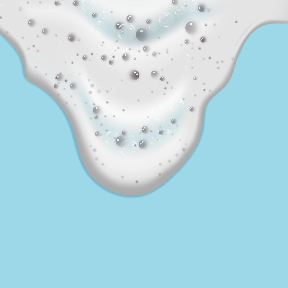 Bath foam isolated on a blue background. Shampoo bubbles texture.Shampoo and bath lather vector illustration.