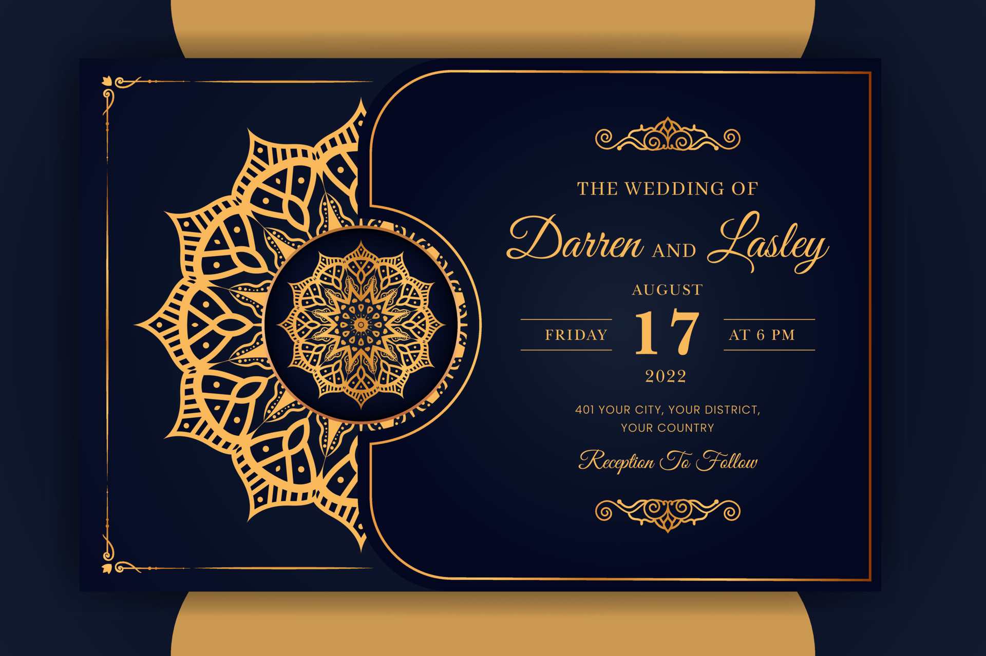 Islamic Wedding Invitation Vector Art Icons And Graphics For Free