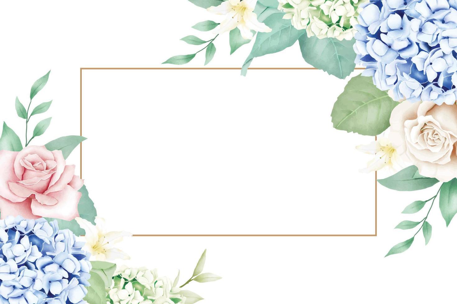 Beautiful Floral Hydrangea  Watercolor Background vector