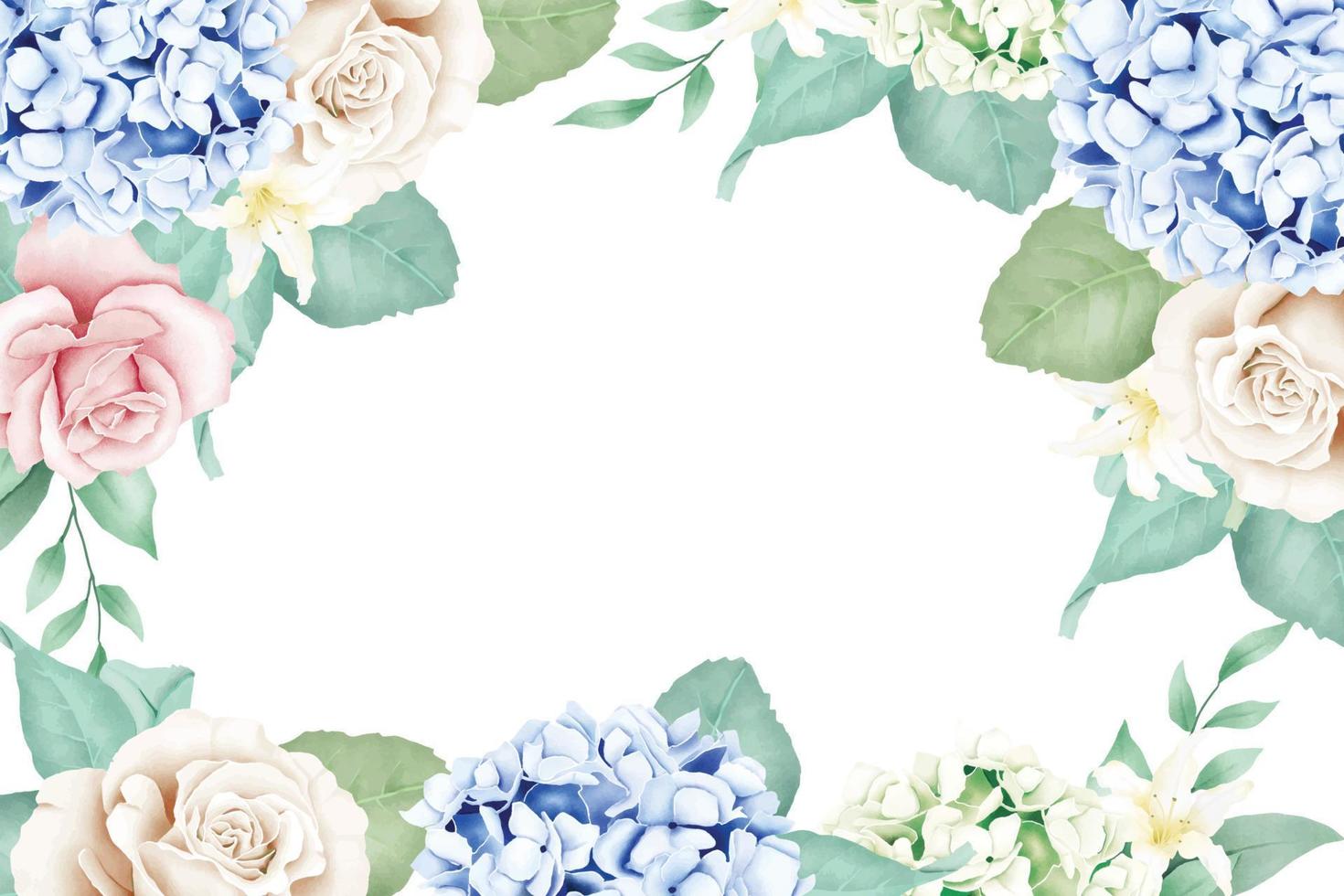 fondo de acuarela de hortensia floral elegante vector