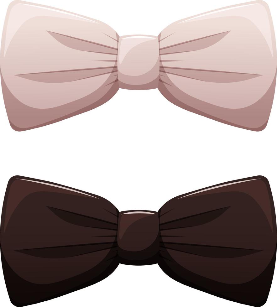 Cartoon bow tie in white and black isolated vector