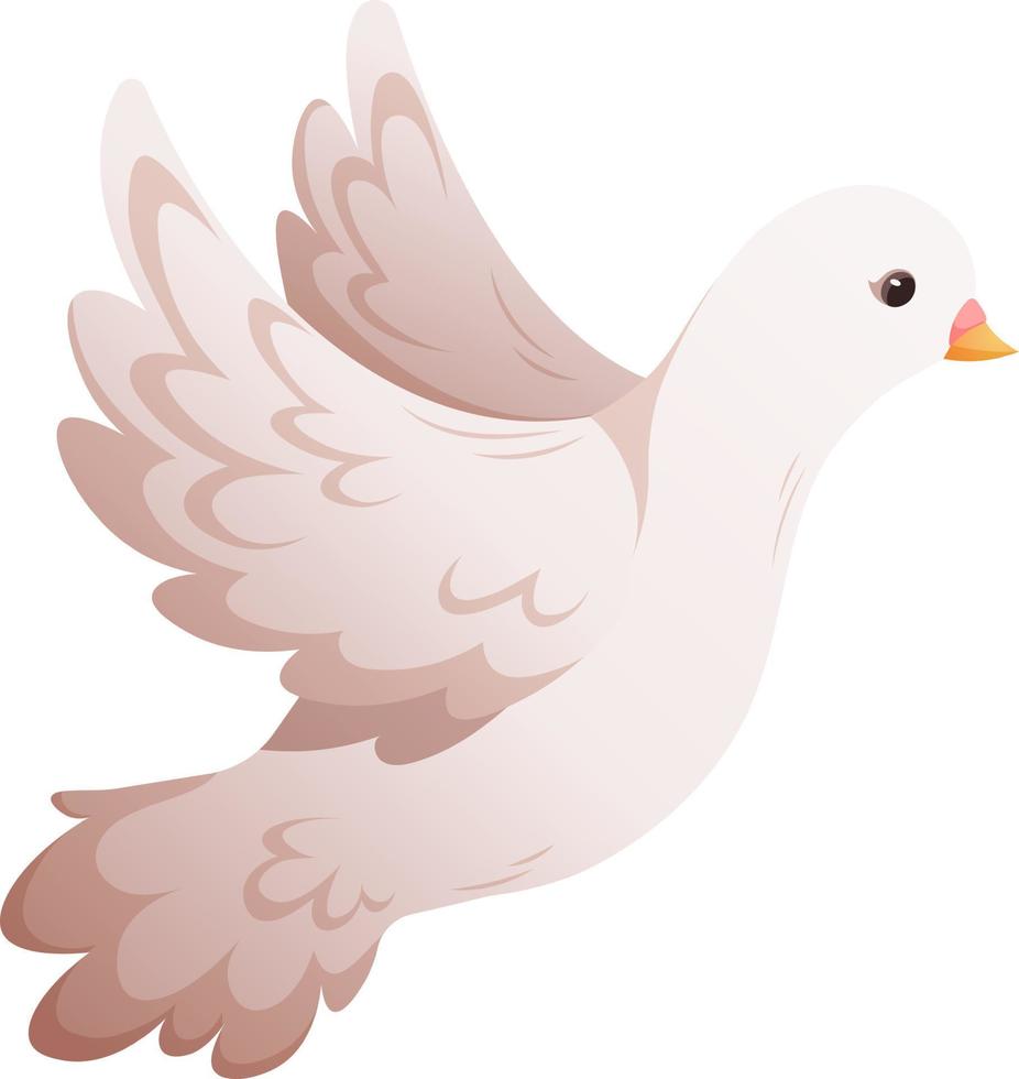 Cartoon white pigeon, wedding dove, dove of peace isolated 17066110 Vector  Art at Vecteezy